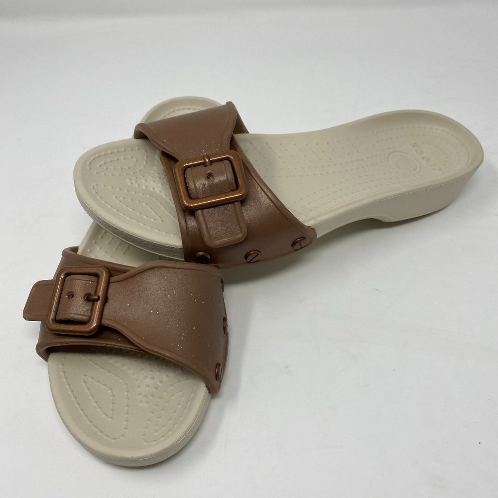 Crocs Bronze & Stucco Sarah Slide Sandal